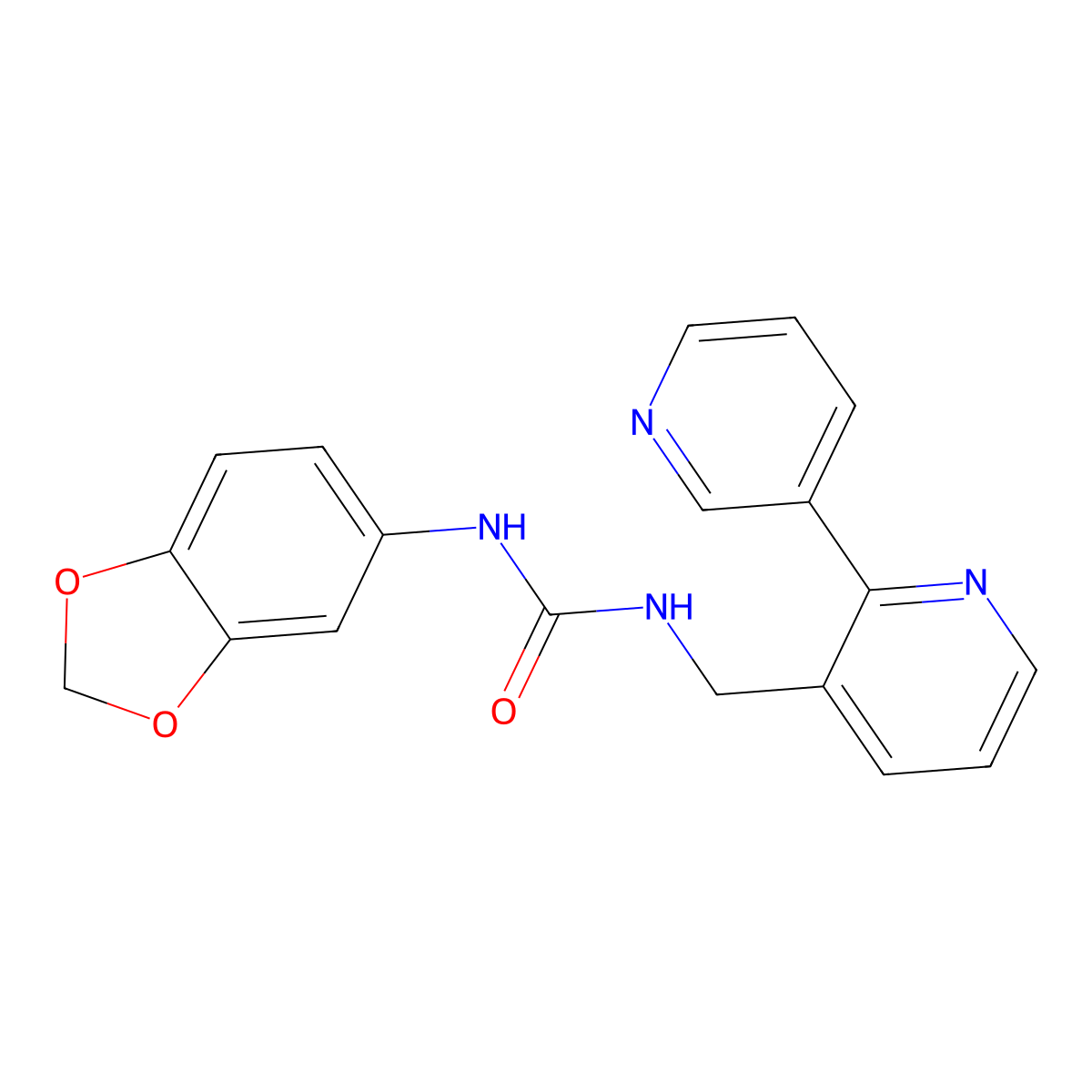 3-(2H-1,3-benzodioxol-5-yl)-1-({[2,3'-bipyridine]-3-yl}methyl)urea molecular structure, CAS 1904413-28-0