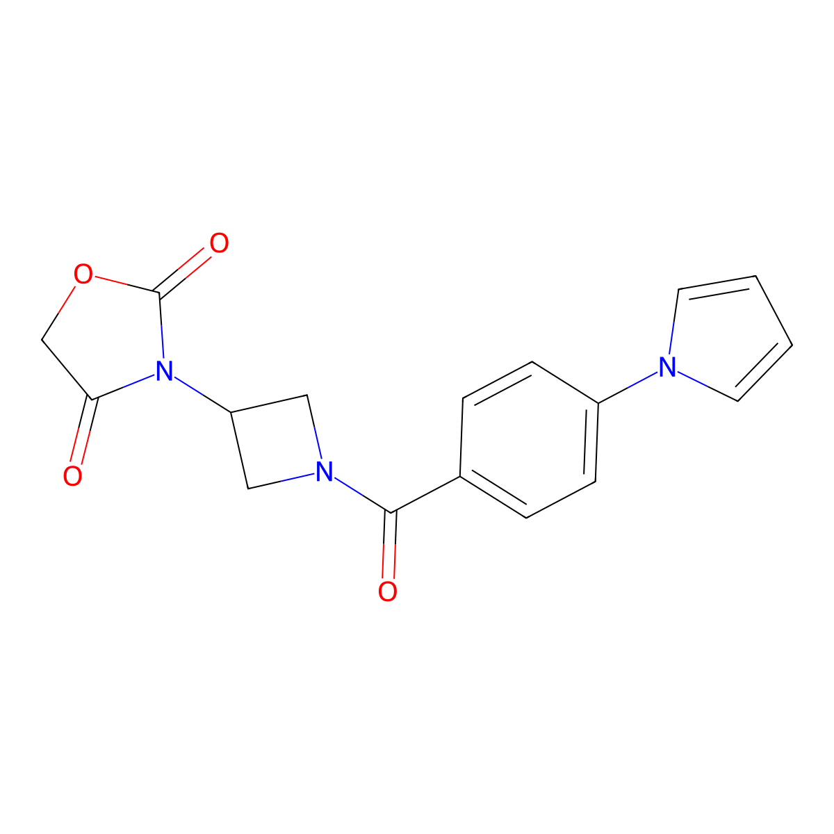 3-(1-(4-(1H-pyrrol-1-yl)benzoyl)azetidin-3-yl)oxazolidine-2,4-dione molecular structure, CAS 1904416-76-7