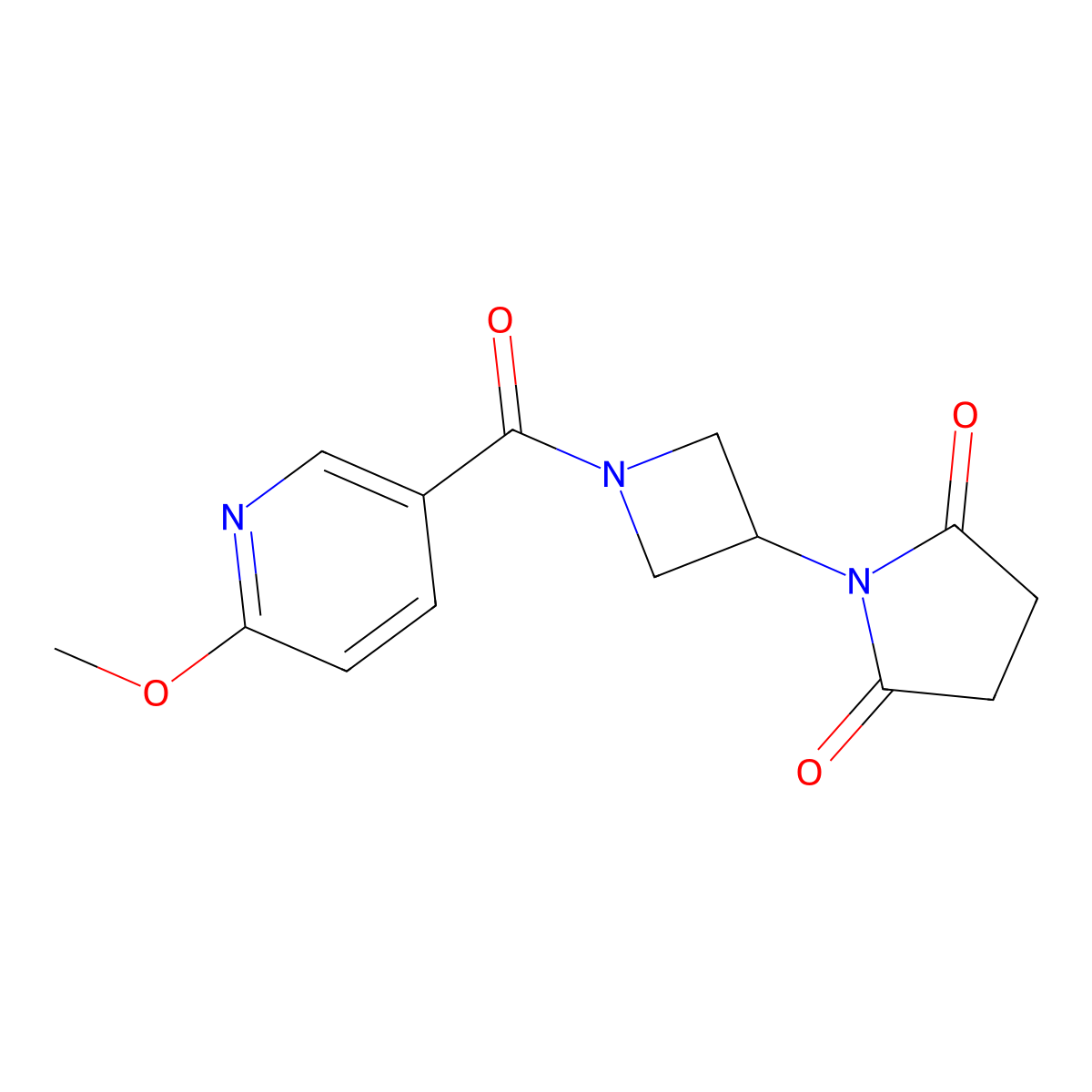 1-[1-(6-Methoxypyridine-3-carbonyl)azetidin-3-yl]pyrrolidine-2,5-dione molecular structure, CAS 1904417-10-2