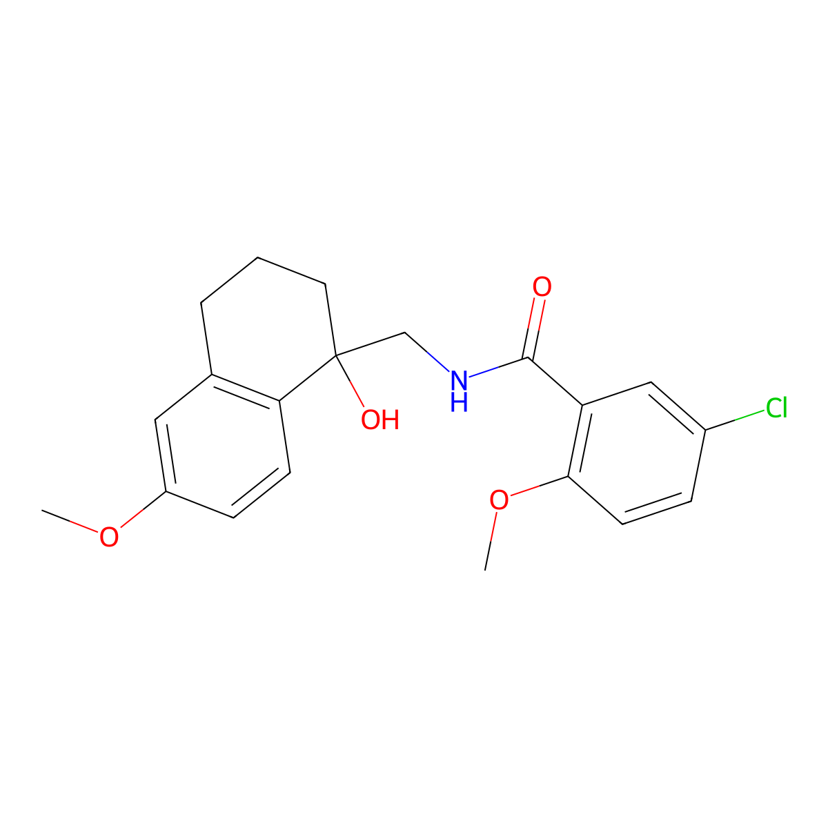 5-chloro-N-[(1-hydroxy-6-methoxy-1,2,3,4-tetrahydronaphthalen-1-yl)methyl]-2-methoxybenzamide molecular structure, CAS 1904417-24-8