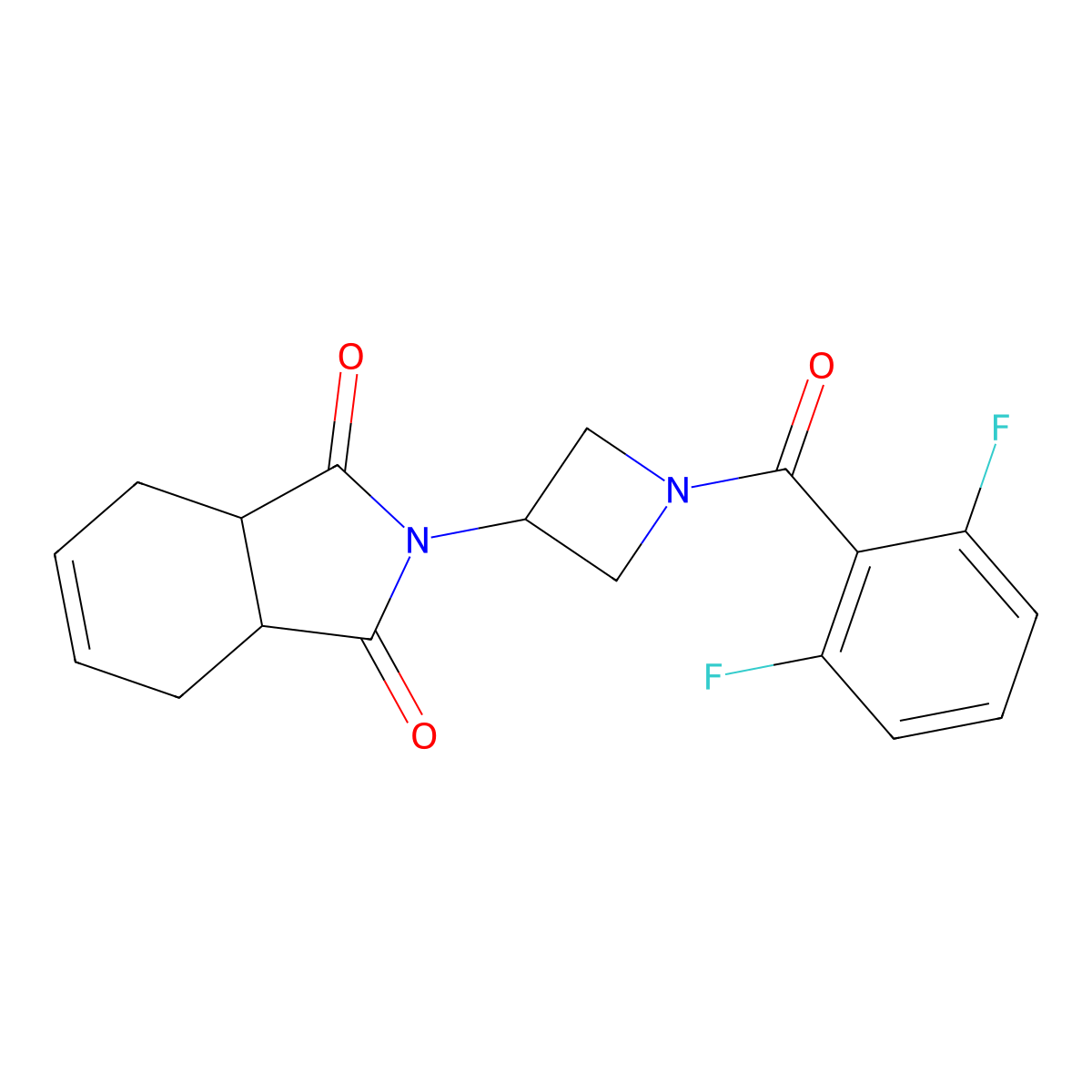 2-(1-(2,6-difluorobenzoyl)azetidin-3-yl)-3a,4,7,7a-tetrahydro-1H-isoindole-1,3(2H)-dione molecular structure, CAS 1904417-52-2