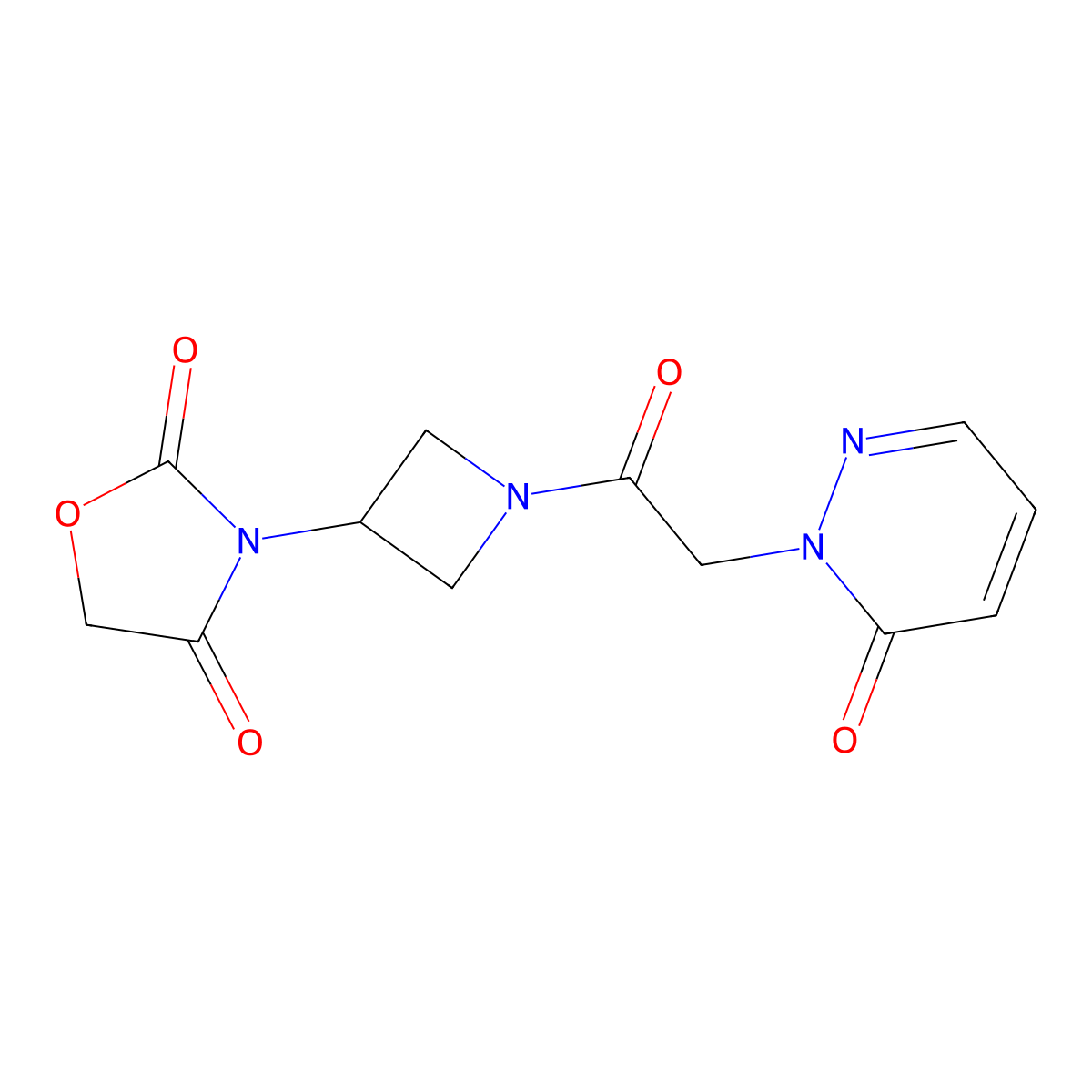 3-(1-(2-(6-oxopyridazin-1(6H)-yl)acetyl)azetidin-3-yl)oxazolidine-2,4-dione molecular structure, CAS 1904417-76-0
