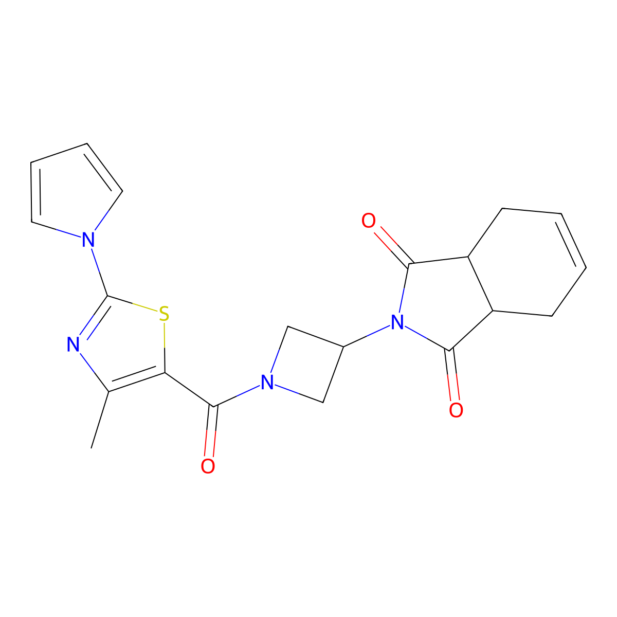 2-(1-(4-methyl-2-(1H-pyrrol-1-yl)thiazole-5-carbonyl)azetidin-3-yl)-3a,4,7,7a-tetrahydro-1H-isoindole-1,3(2H)-dione molecular structure, CAS 1904417-77-1