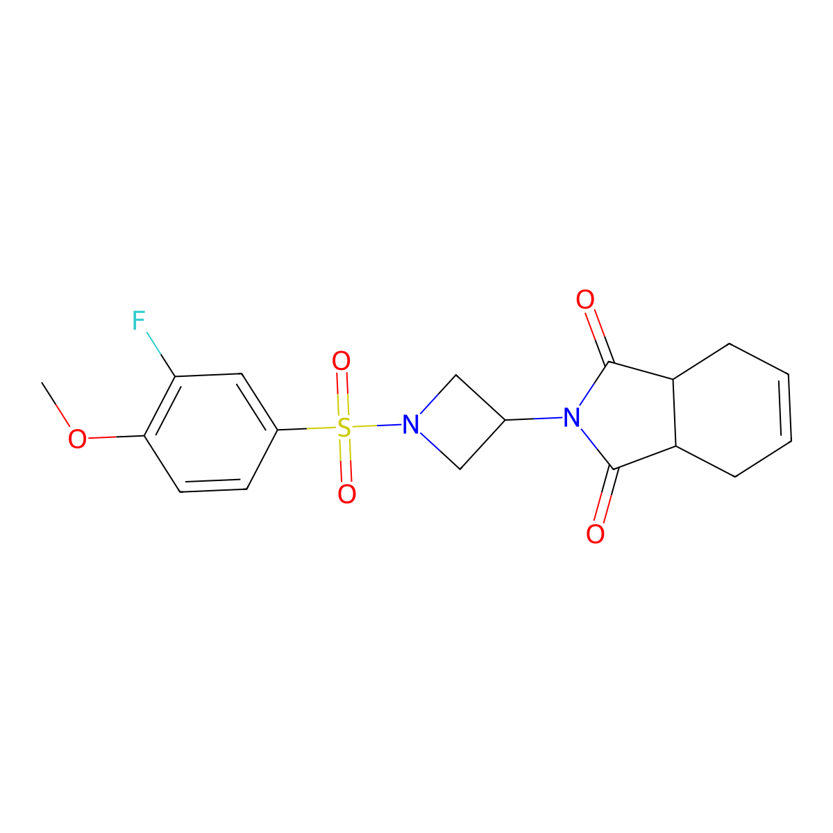 2-(1-((3-fluoro-4-methoxyphenyl)sulfonyl)azetidin-3-yl)-3a,4,7,7a-tetrahydro-1H-isoindole-1,3(2H)-dione molecular structure, CAS 1904418-26-3