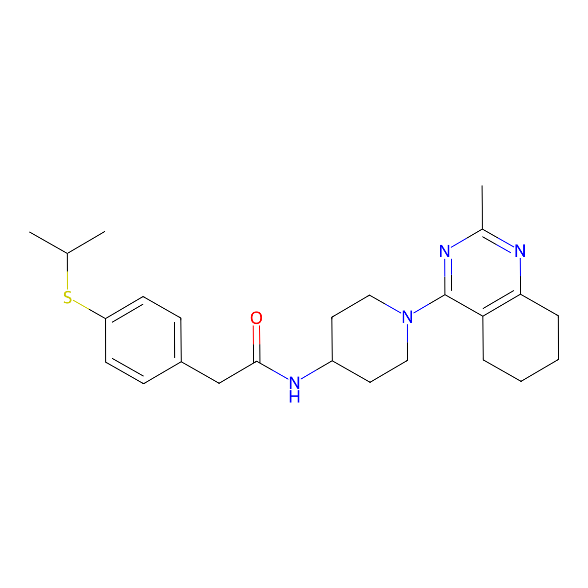 2-(4-(isopropylthio)phenyl)-N-(1-(2-methyl-5,6,7,8-tetrahydroquinazolin-4-yl)piperidin-4-yl)acetamide molecular structure, CAS 1904420-02-5