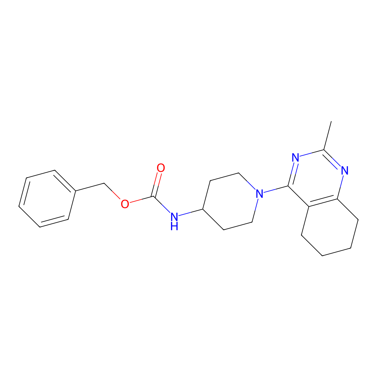 Benzyl (1-(2-methyl-5,6,7,8-tetrahydroquinazolin-4-yl)piperidin-4-yl)carbamate molecular structure, CAS 1904420-08-1