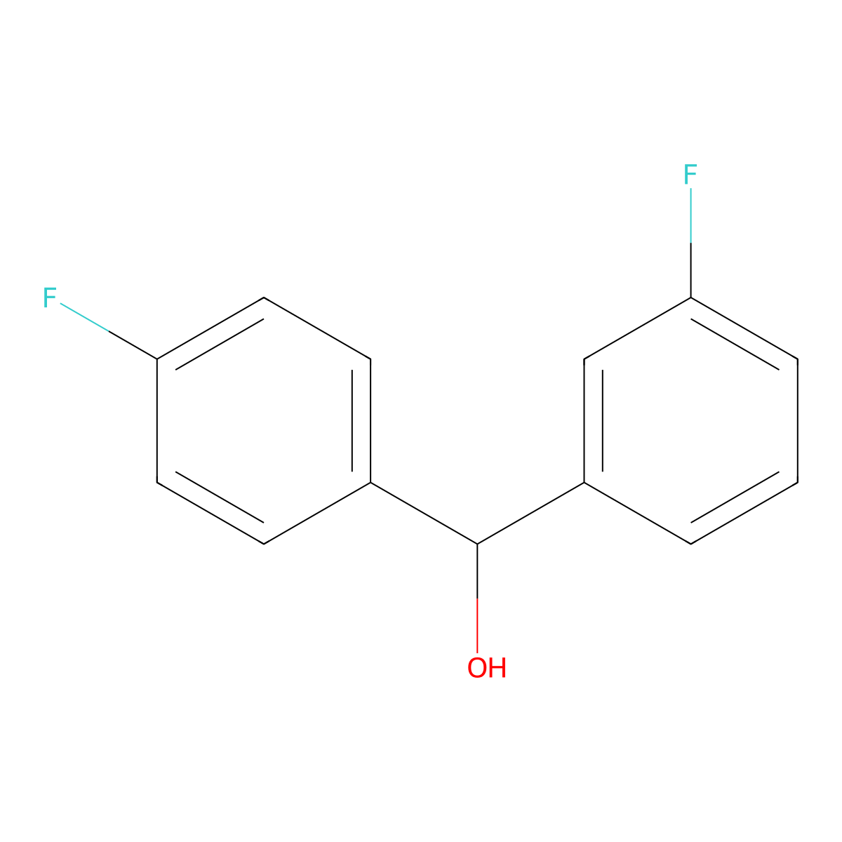 (3-Fluorophenyl)(4-fluorophenyl)methanol molecular structure, CAS 190444-04-3