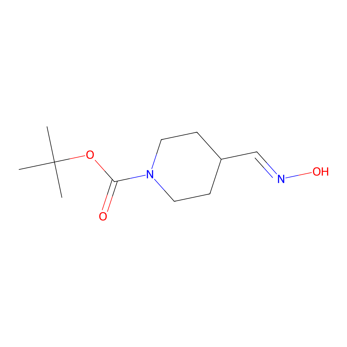 1-Piperidinecarboxylic acid,4-[(hydroxyimino)methyl]-,1,1-dimethylethyl ester molecular structure, CAS 190446-85-6