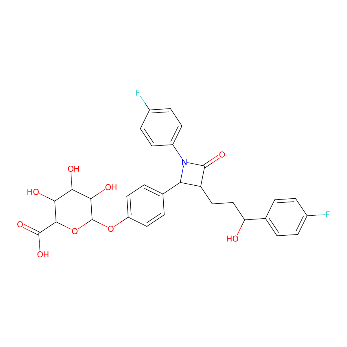 Ezetimibe glucuronide molecular structure, CAS 190448-57-8
