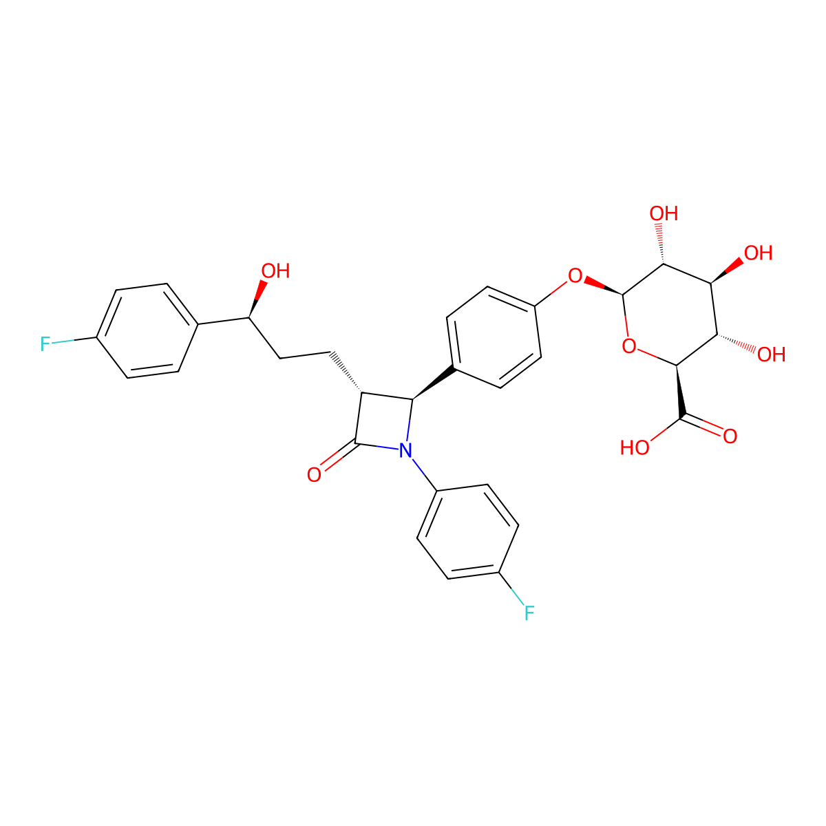 Ezetimibe glucuronide molecular structure, CAS 190448-57-8