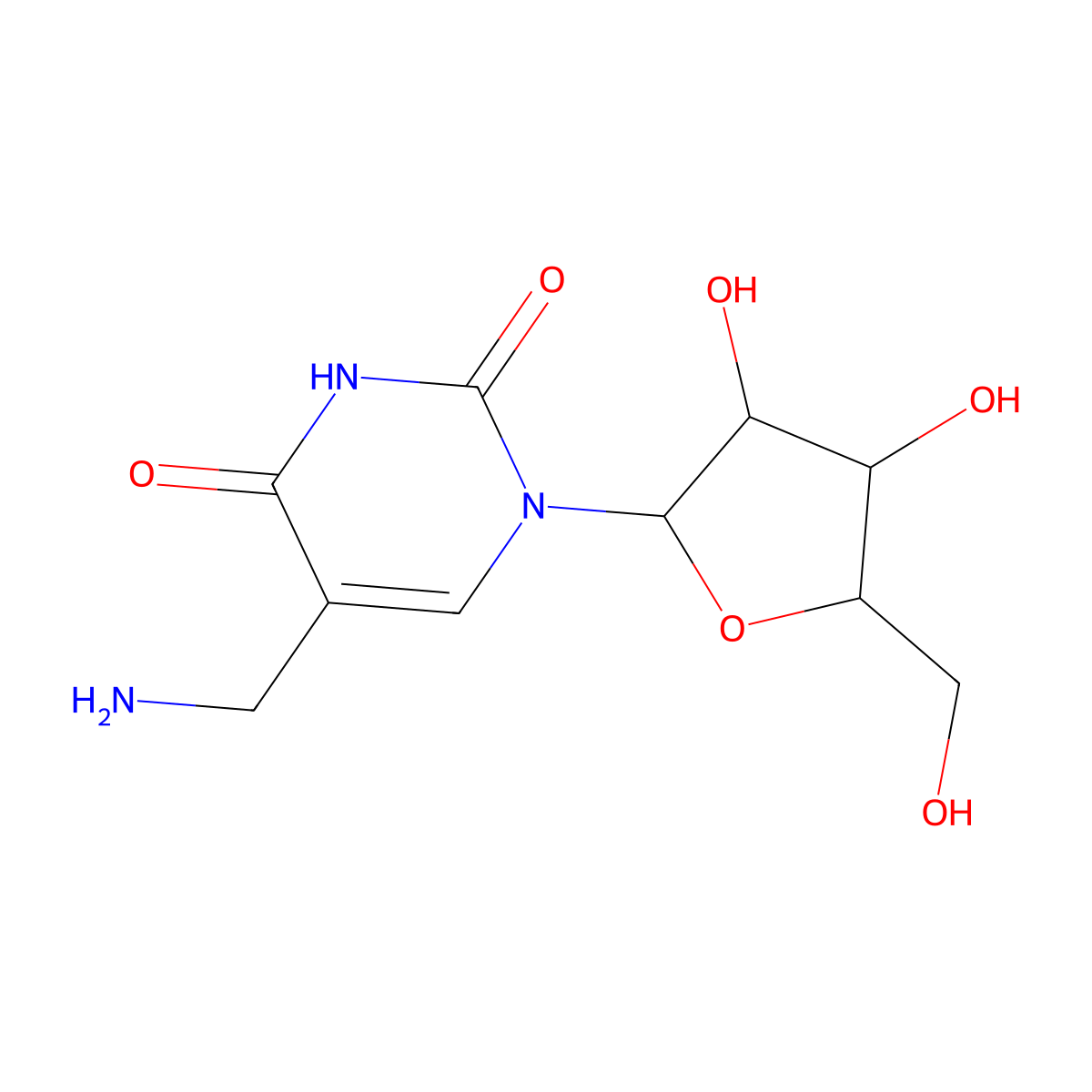 5-Aminomethyluridine molecular structure, CAS 190448-73-8