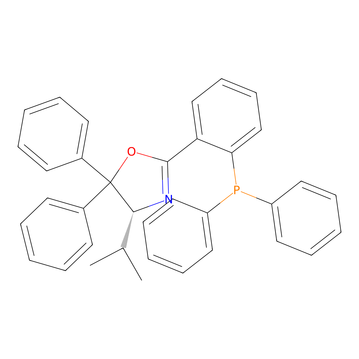 (R)-2-(2-(Diphenylphosphanyl)phenyl)-4-isopropyl-5,5-diphenyl-4,5-dihydrooxazole molecular structure, CAS 1904575-43-4