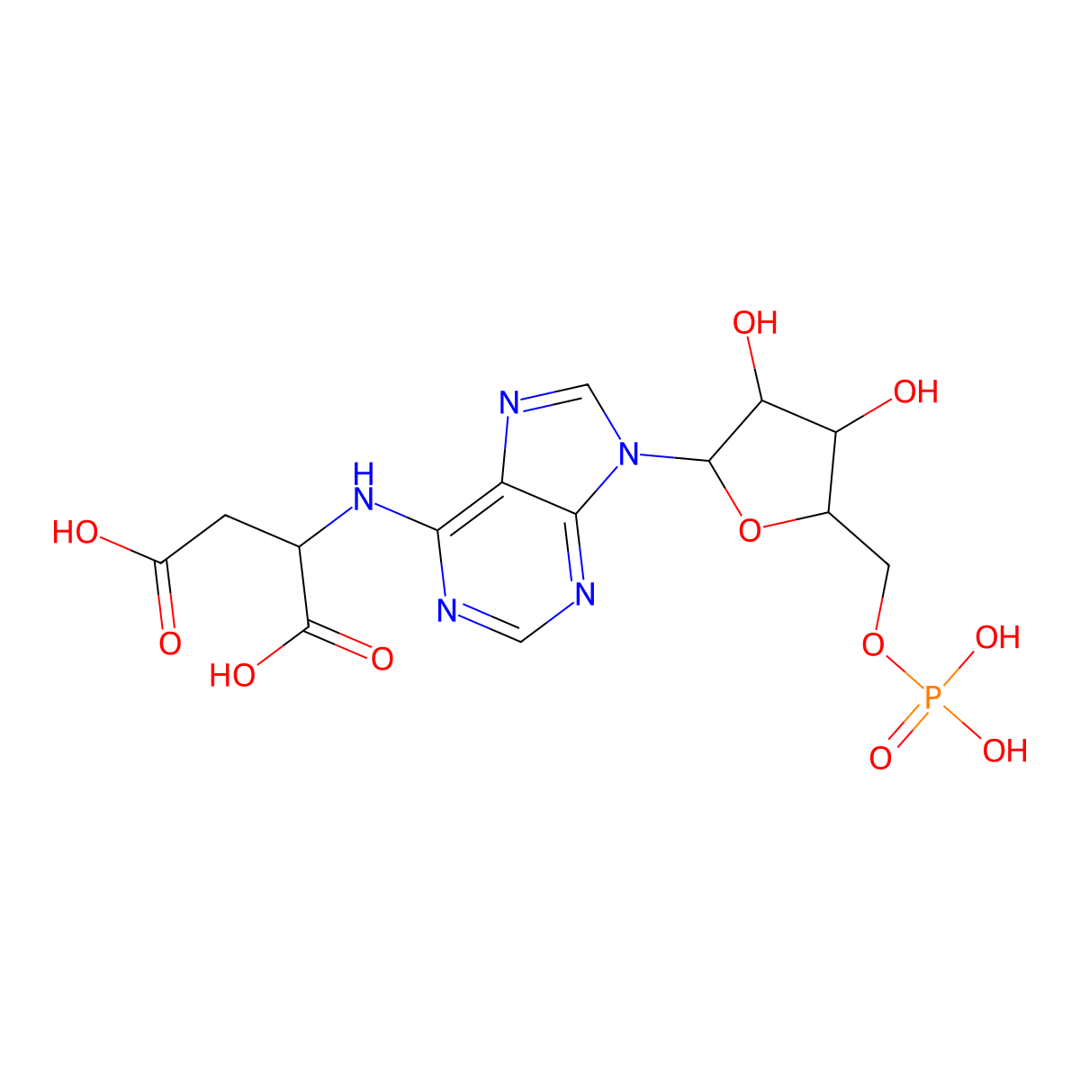 Adenylosuccinic acid molecular structure, CAS 19046-78-7