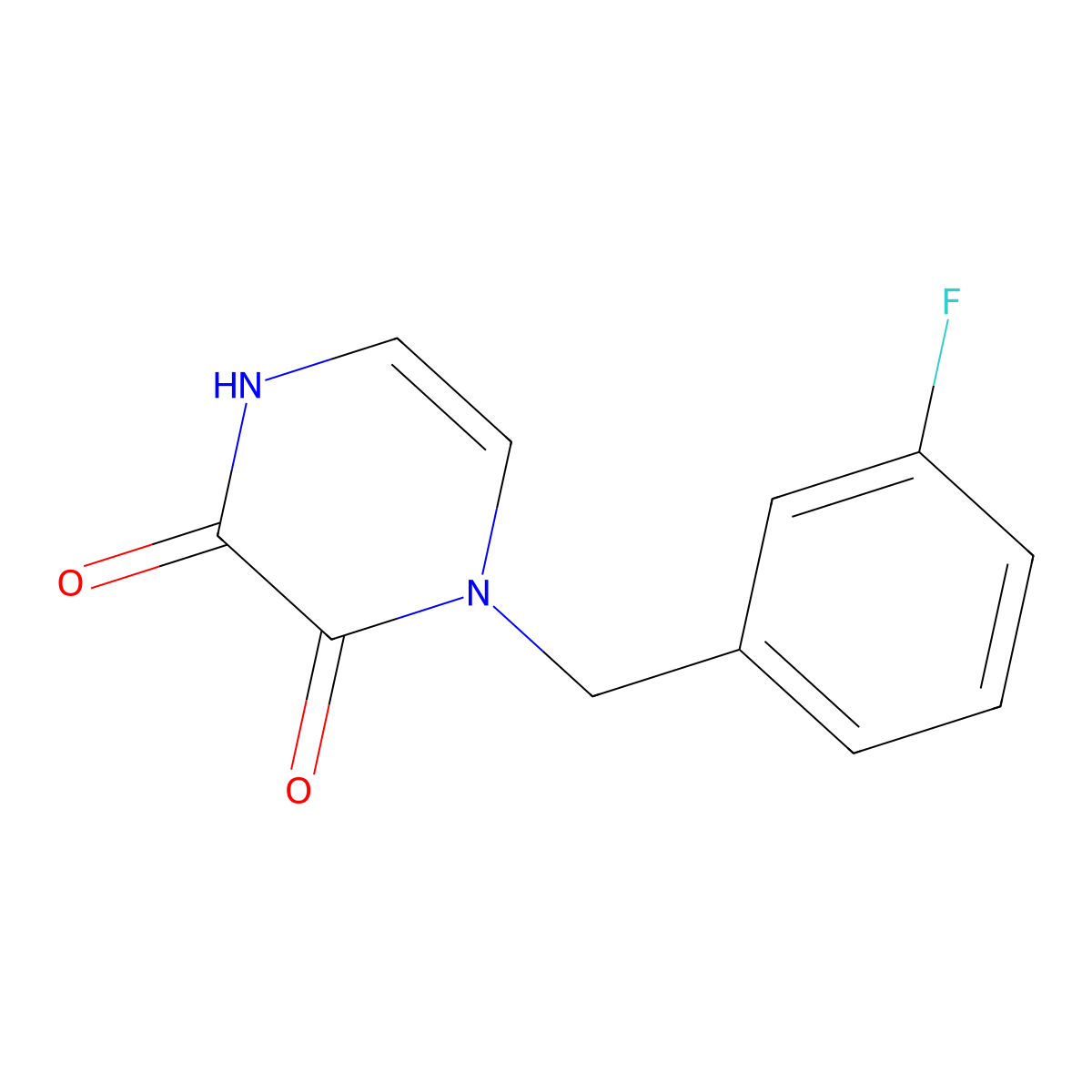 1-(3-Fluorobenzyl)-1,4-dihydropyrazine-2,3-dione molecular structure, CAS 1904612-90-3