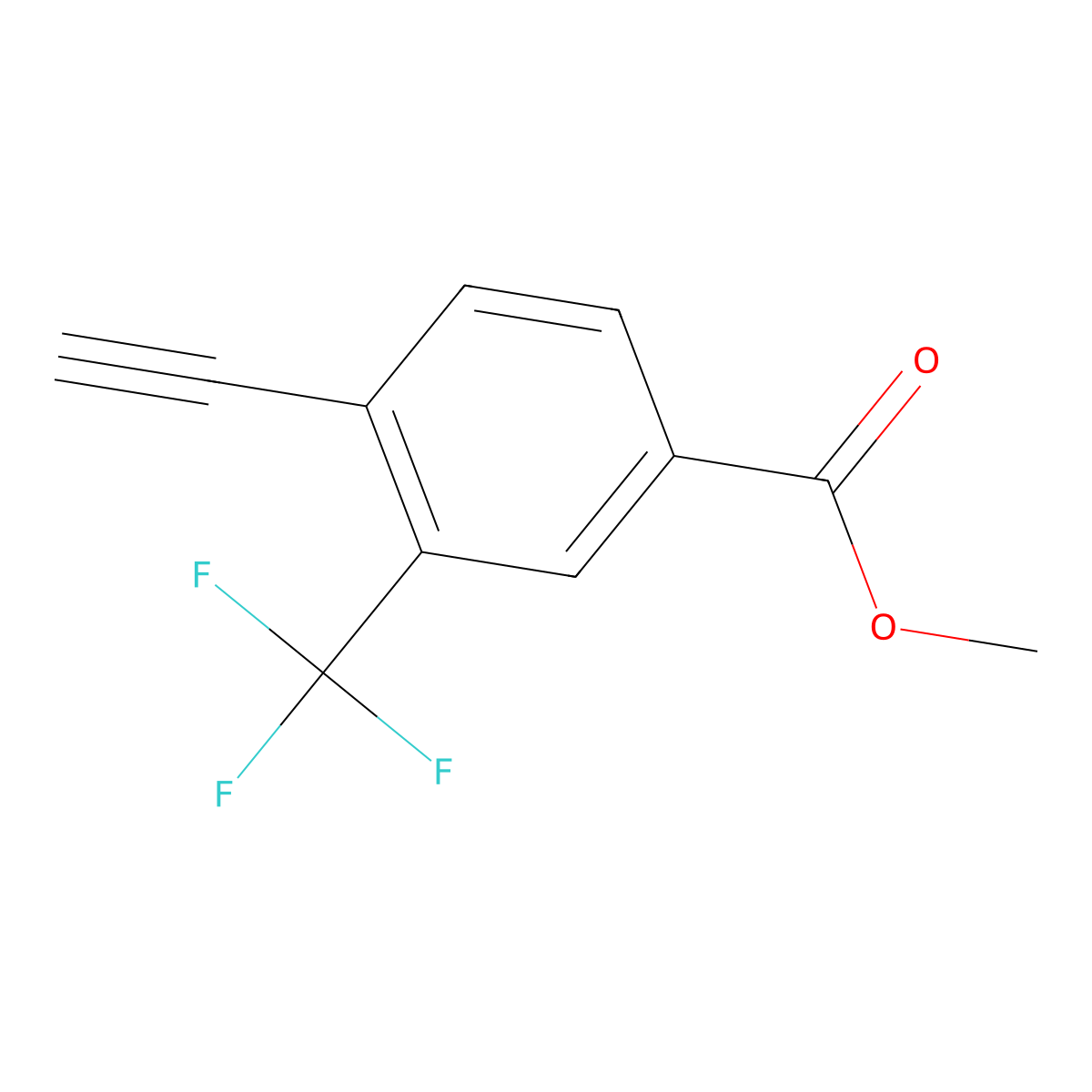 Methyl 4-ethynyl-3-(trifluoromethyl)benzoate molecular structure, CAS 1904641-51-5