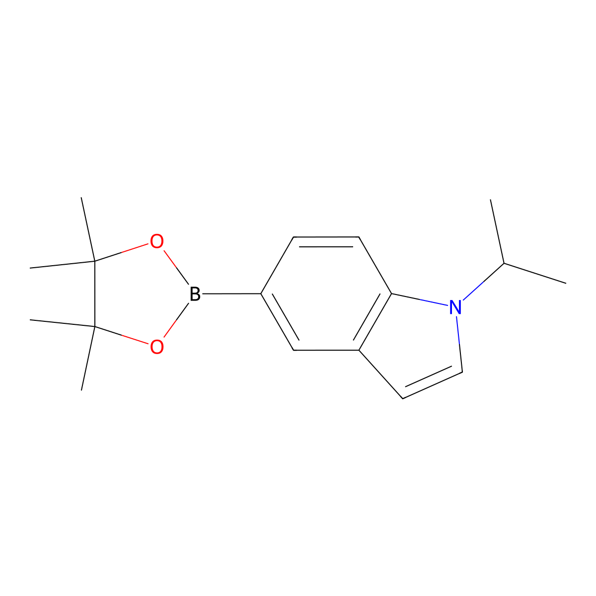 1-(propan-2-yl)-5-(tetramethyl-1,3,2-dioxaborolan-2-yl)-1H-indole molecular structure, CAS 1904650-56-1