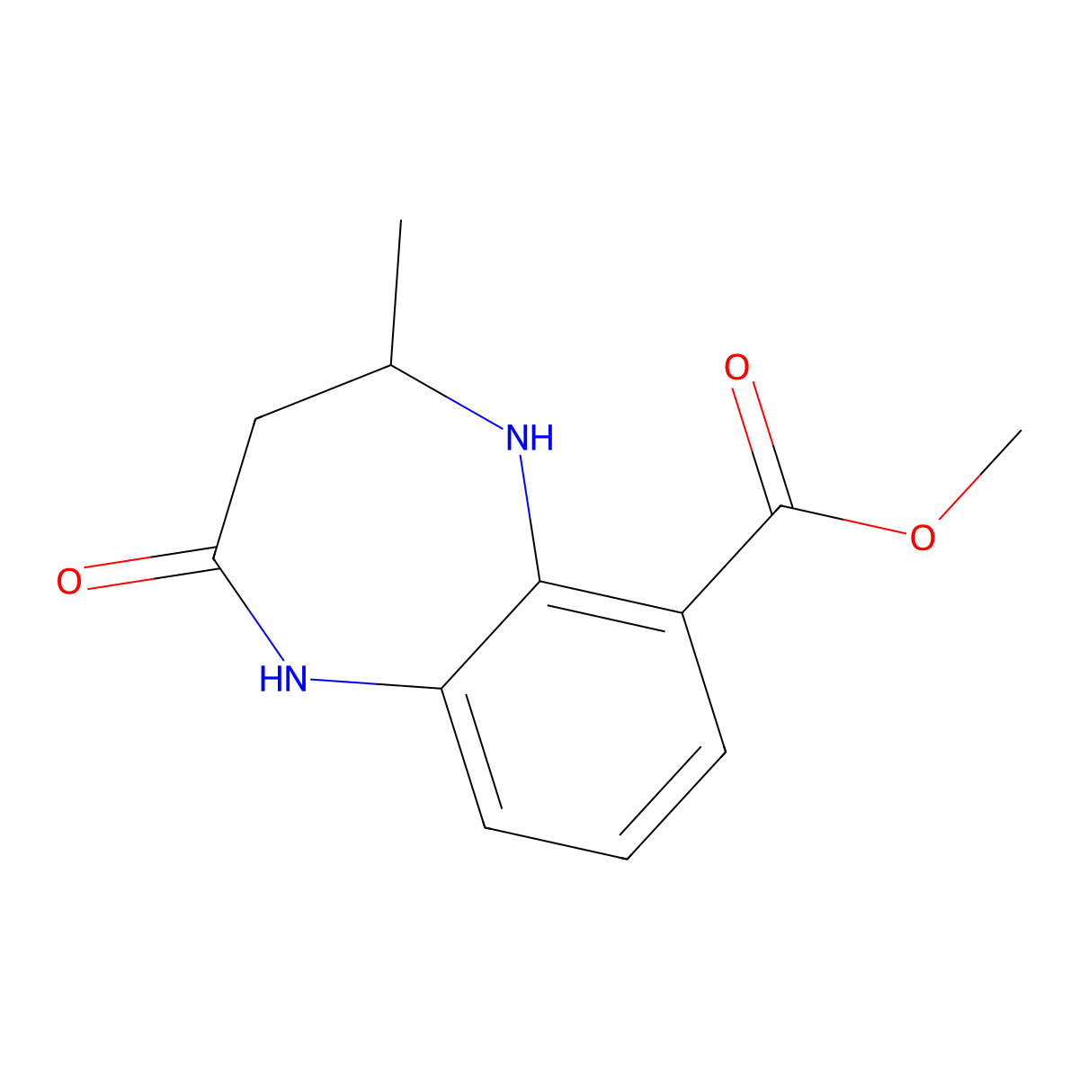 methyl 4-methyl-2-oxo-2,3,4,5-tetrahydro-1H-1,5-benzodiazepine-6-carboxylate molecular structure, CAS 1904651-17-7