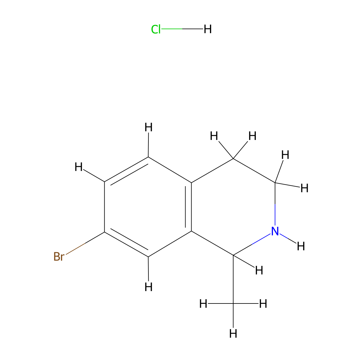 7-Bromo-1-methyl-1,2,3,4-tetrahydroisoquinoline hydrochloride molecular structure, CAS 1904662-18-5
