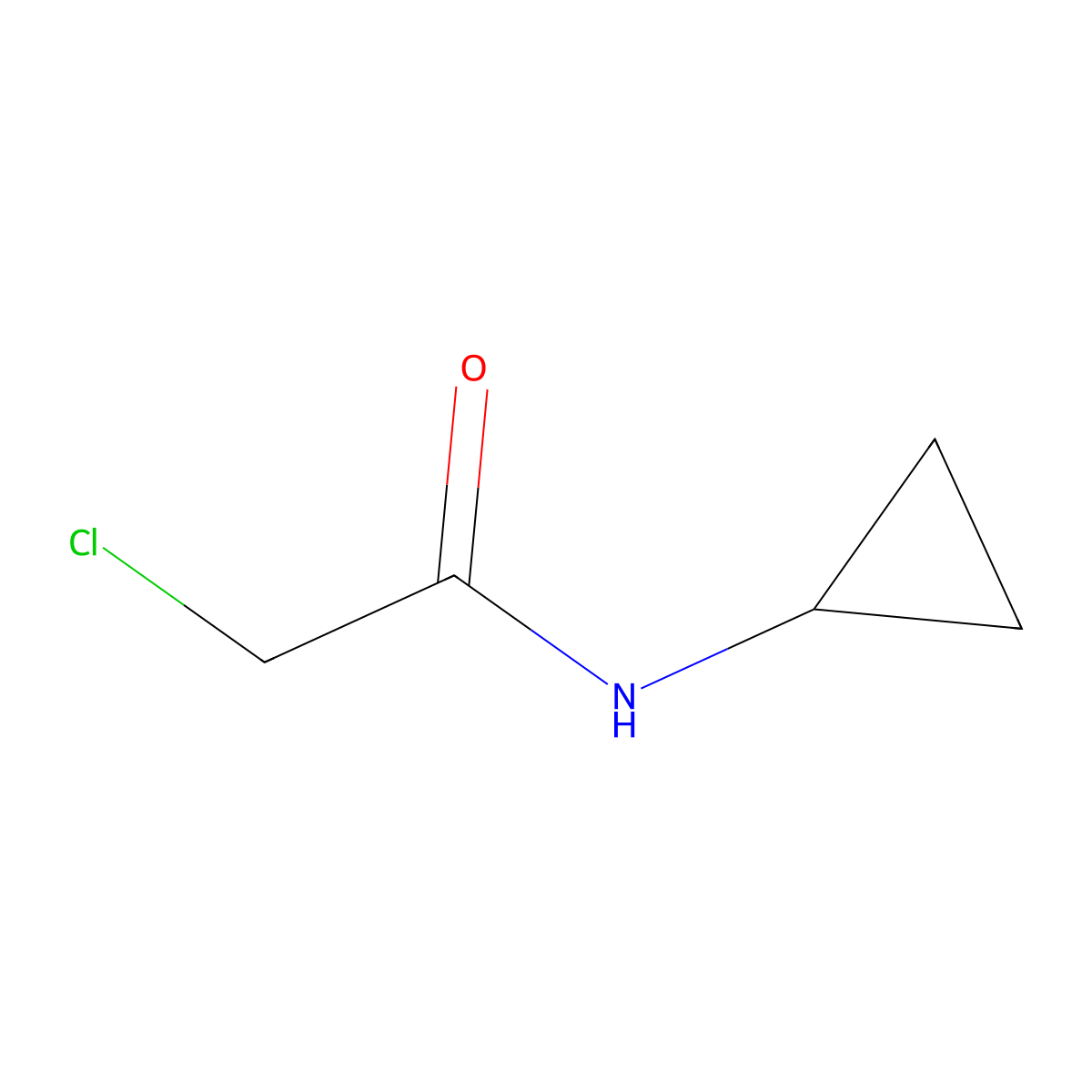 2-chloro-N-cyclopropylacetamide molecular structure, CAS 19047-31-5