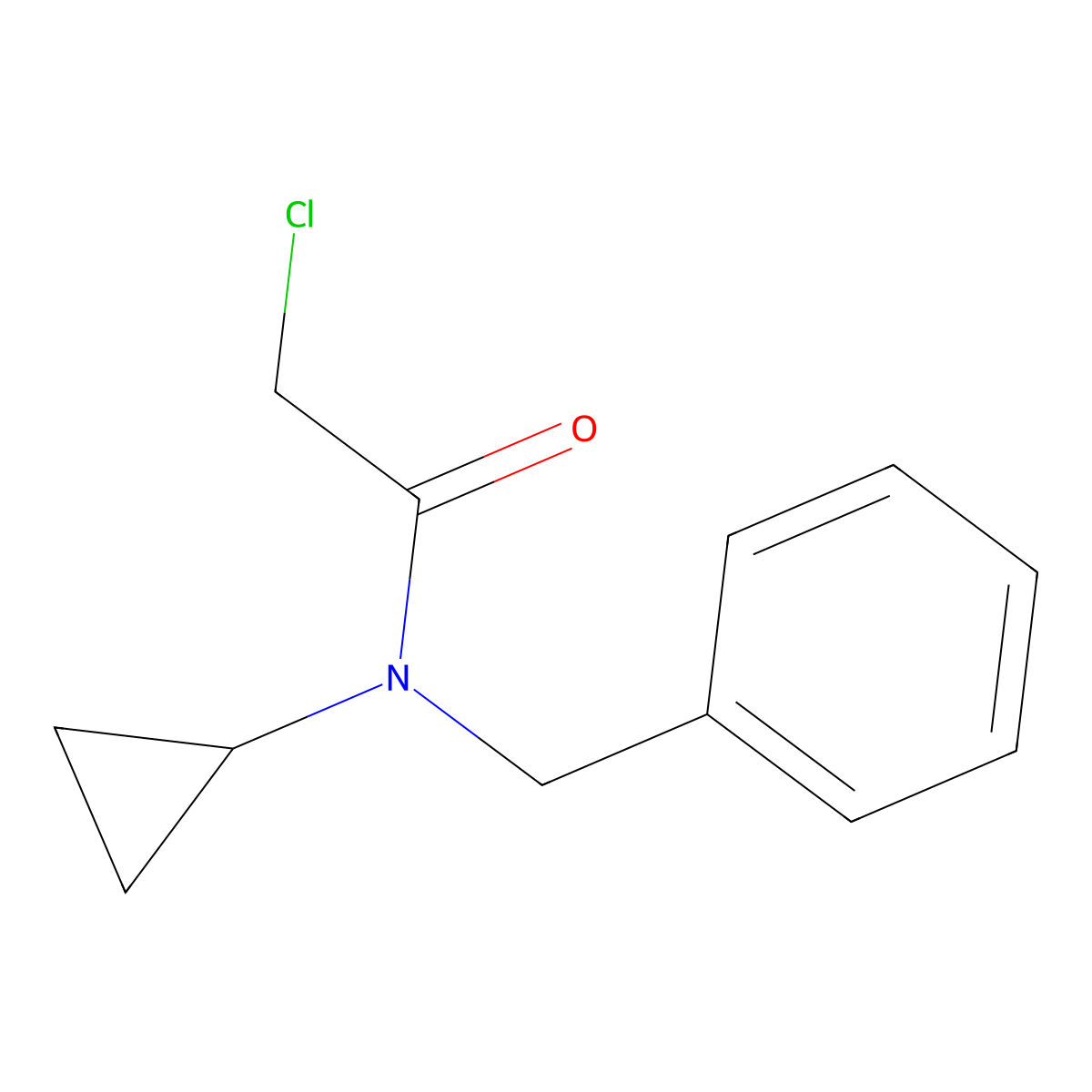 2-Chloro-N-cyclopropyl-N-(phenylmethyl)acetamide molecular structure, CAS 19047-32-6