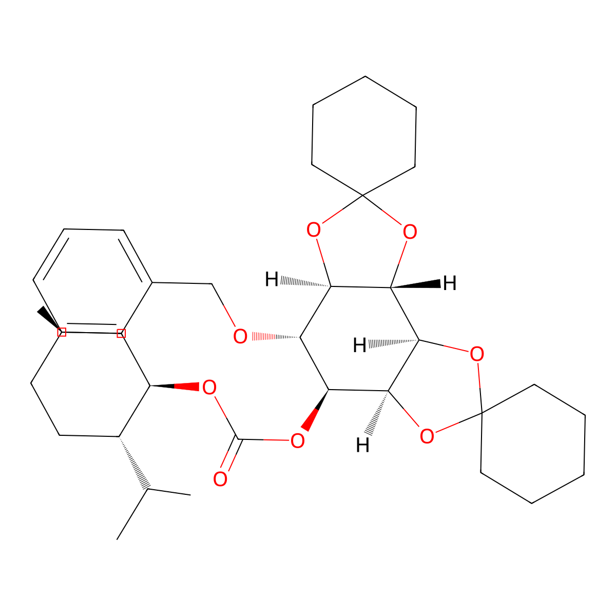 4-O-Benzyl-3-(-)-carboxymenthyl-1,2:5,6-di-O-cyclohexylidene-L-myo-inositol molecular structure, CAS 190513-83-8