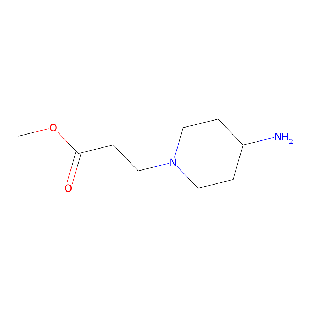 Methyl 3-(4-aminopiperidin-1-yl)propanoate molecular structure, CAS 190515-89-0