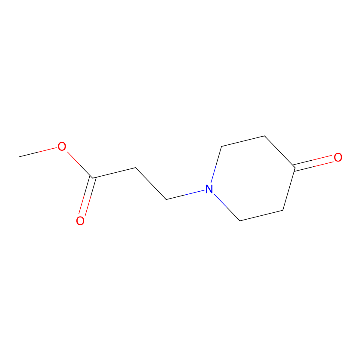 Methyl 3-(4-oxopiperidin-1-yl)propanoate molecular structure, CAS 190515-96-9