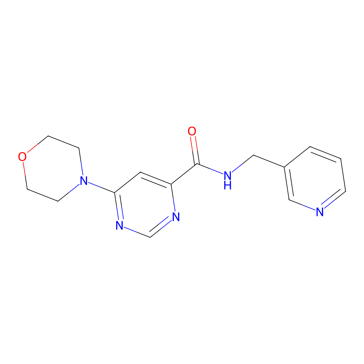 6-morpholino-N-(pyridin-3-ylmethyl)pyrimidine-4-carboxamide molecular structure, CAS 1905183-15-4