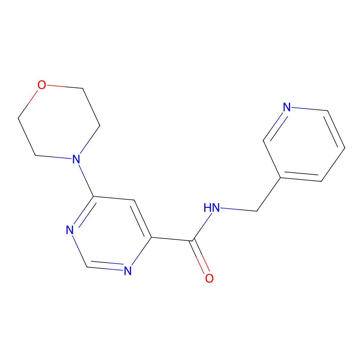 6-morpholino-N-(pyridin-3-ylmethyl)pyrimidine-4-carboxamide molecular structure, CAS 1905183-15-4