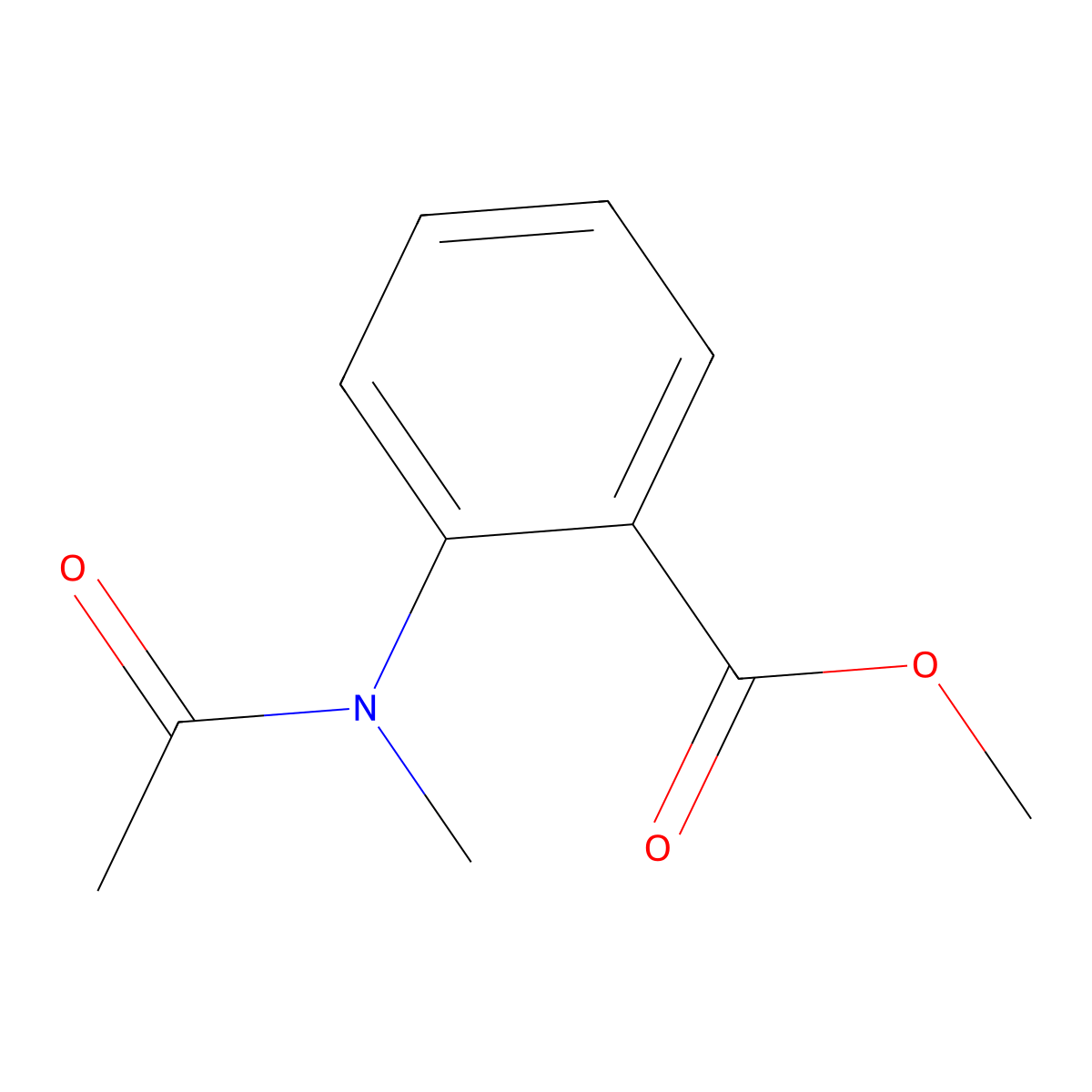 Methyl 2-[acetyl(methyl)amino]benzoate molecular structure, CAS 19053-83-9