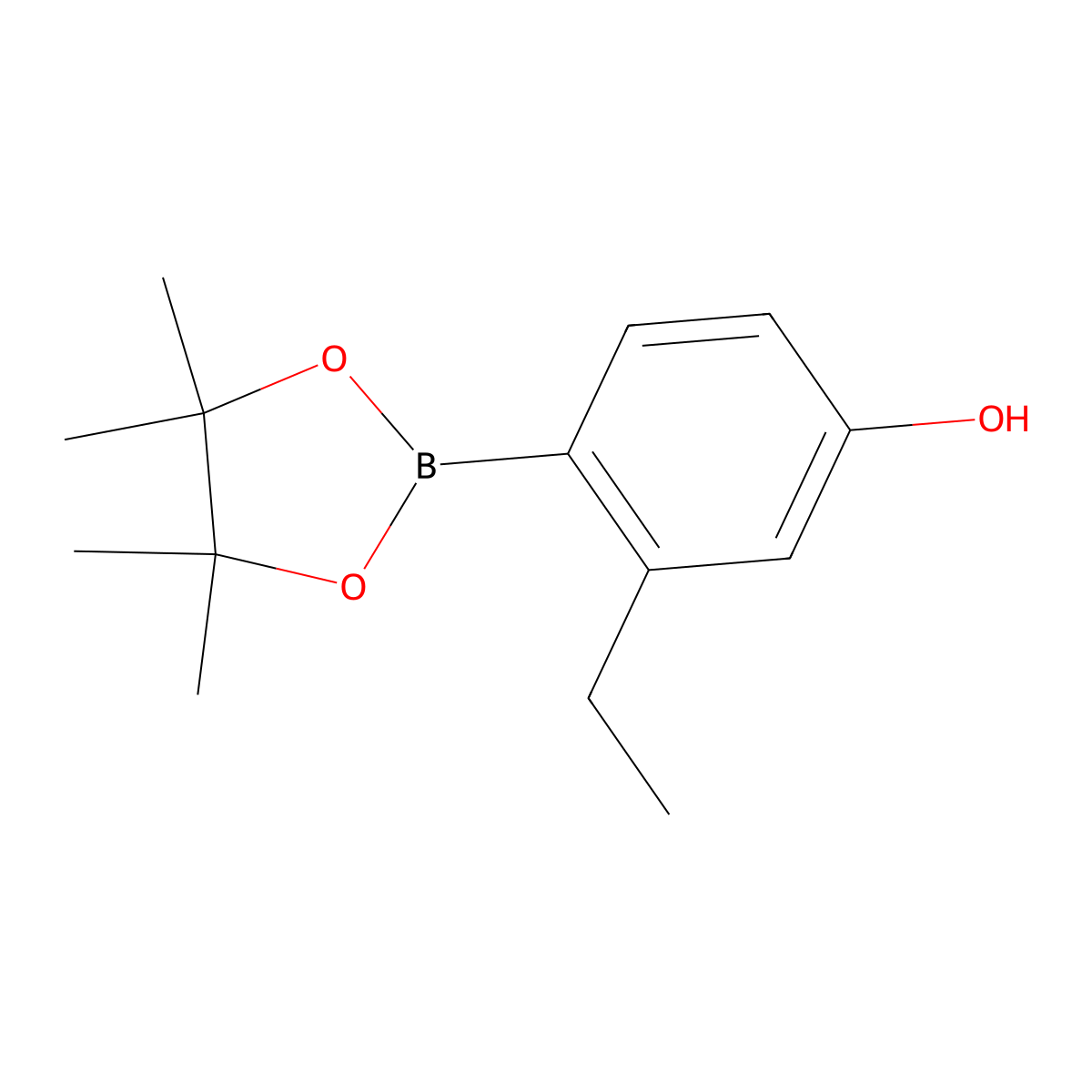 3-Ethyl-4-(4,4,5,5-tetramethyl-1,3,2-dioxaborolan-2-YL)phenol molecular structure, CAS 1905413-57-1