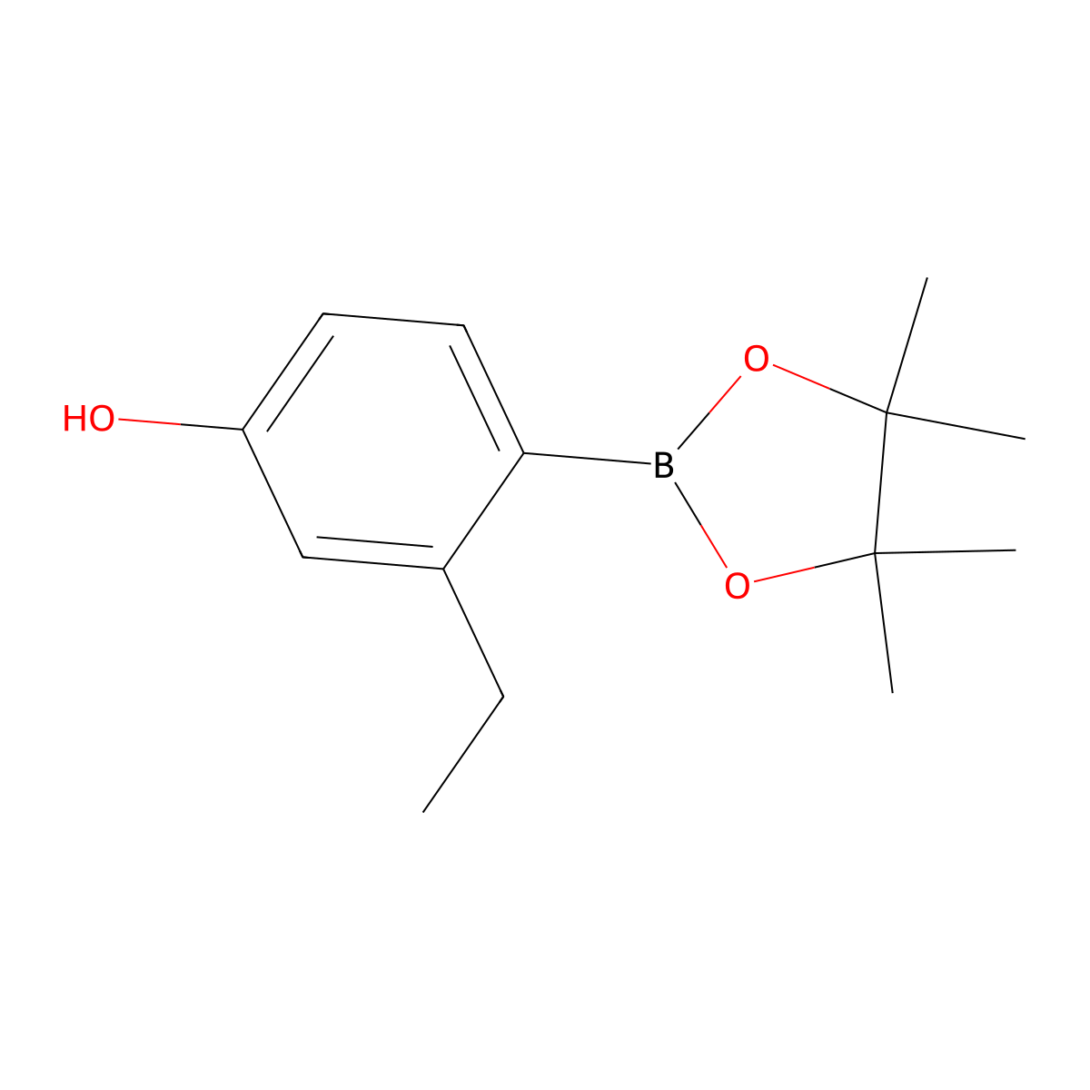 3-Ethyl-4-(4,4,5,5-tetramethyl-1,3,2-dioxaborolan-2-YL)phenol molecular structure, CAS 1905413-57-1