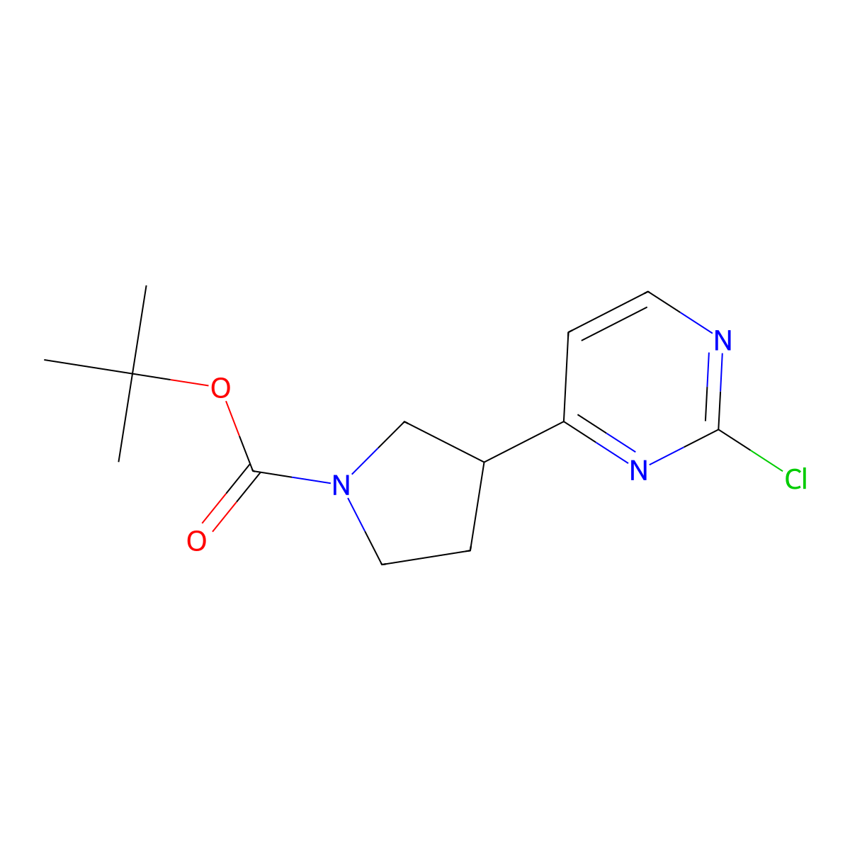 Tert-butyl 3-(2-chloropyrimidin-4-yl)pyrrolidine-1-carboxylate molecular structure, CAS 1905483-70-6