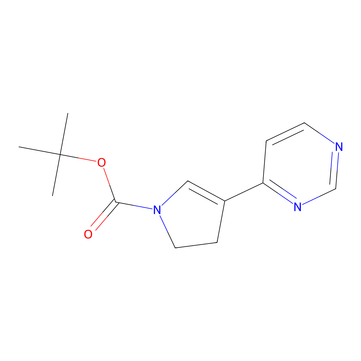 Tert-butyl 2,3-dihydro-4-(pyrimidin-4-yl)pyrrole-1-carboxylate molecular structure, CAS 1905484-09-4