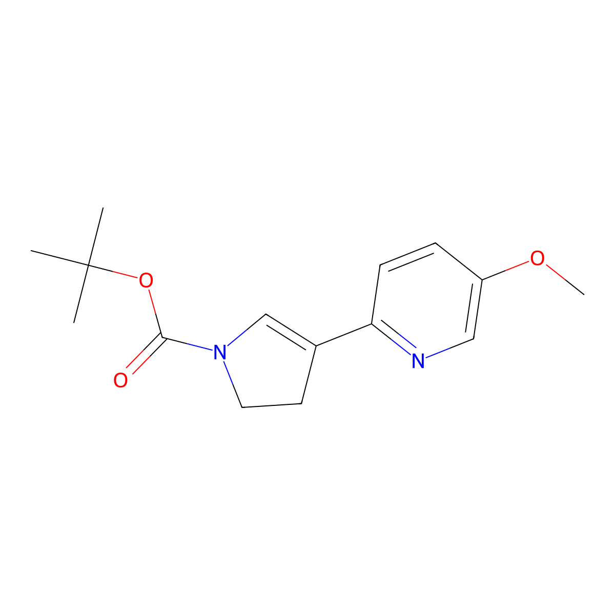 Tert-butyl 2,3-dihydro-4-(5-methoxypyridin-2-yl)pyrrole-1-carboxylate molecular structure, CAS 1905484-17-4