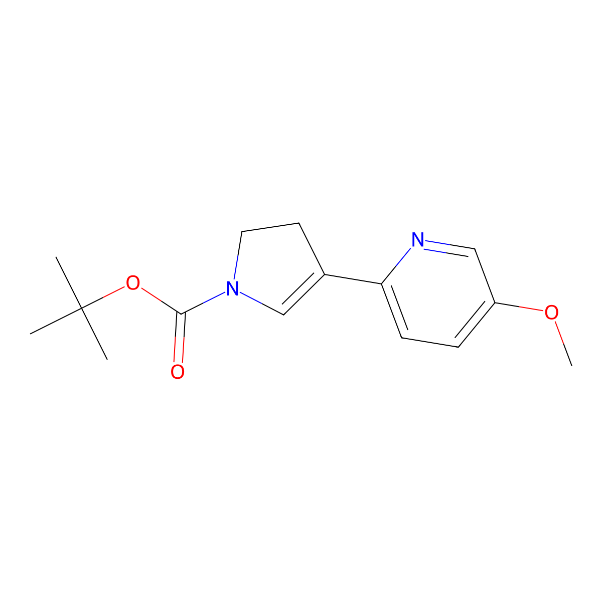 Tert-butyl 2,3-dihydro-4-(5-methoxypyridin-2-yl)pyrrole-1-carboxylate molecular structure, CAS 1905484-17-4