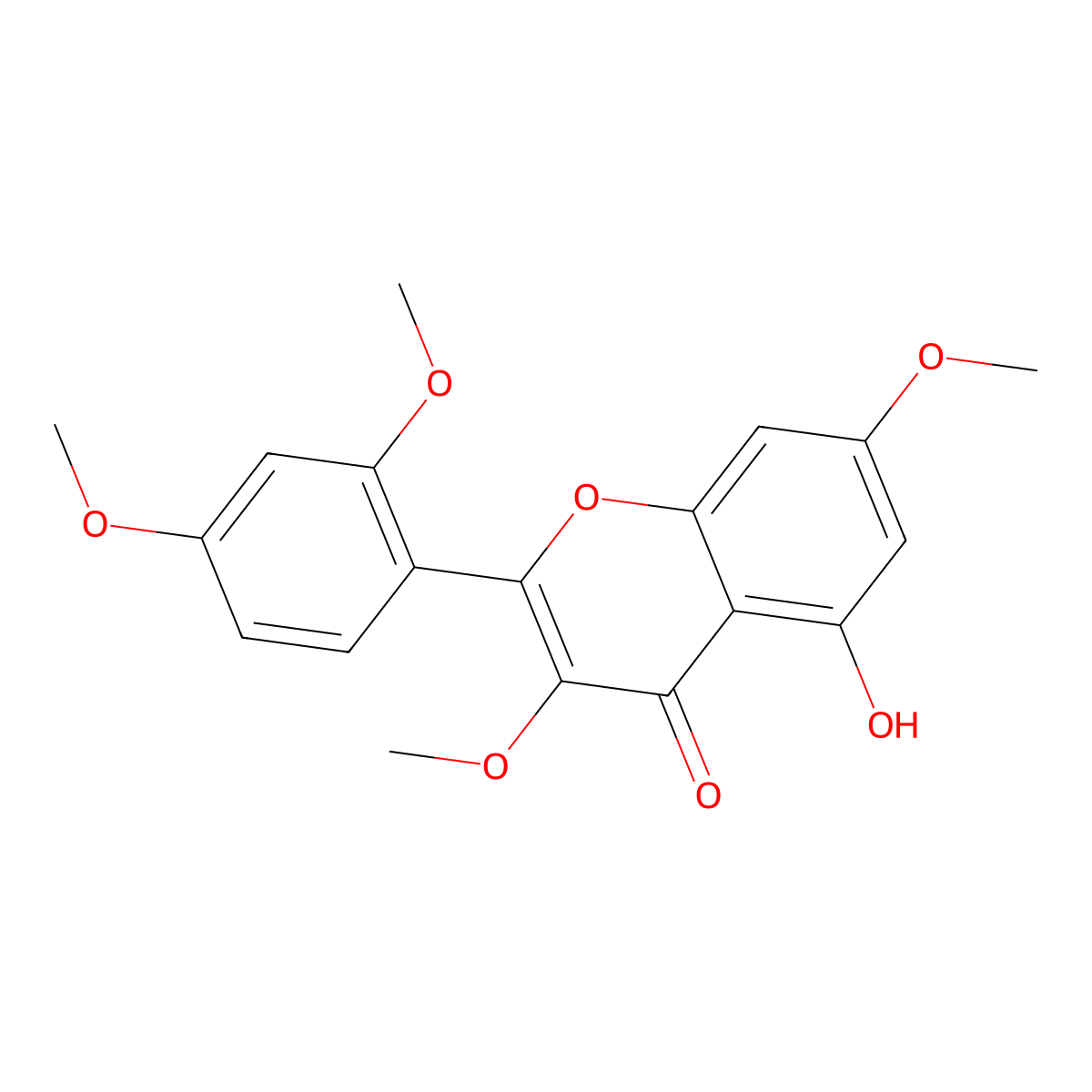 2-(2,4-Dimethoxyphenyl)-5-hydroxy-3,7-dimethoxy-4H-chromen-4-one molecular structure, CAS 19056-75-8