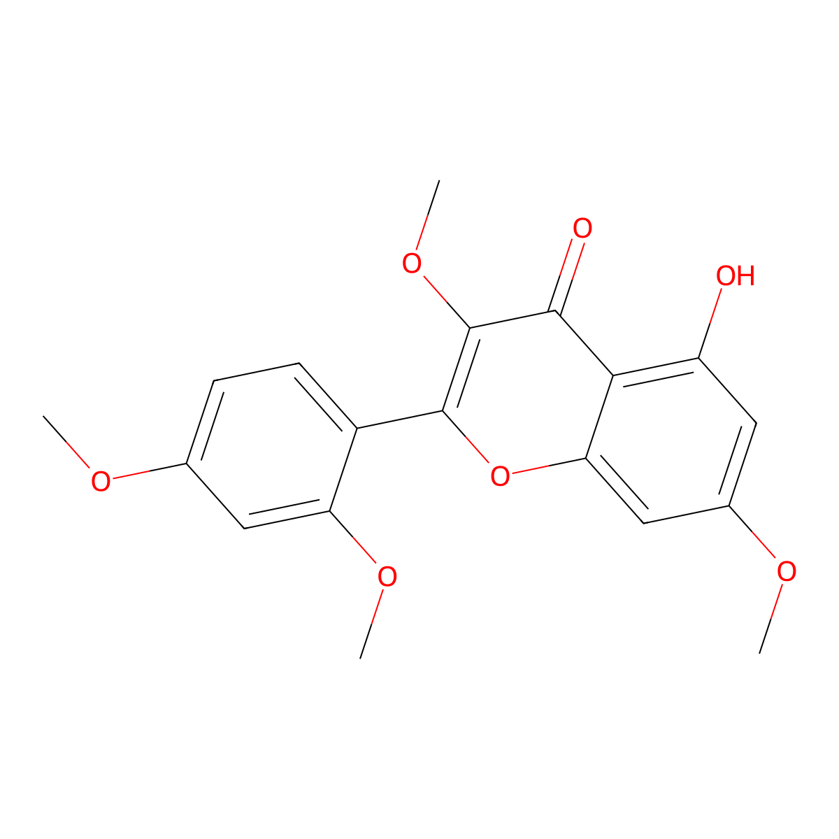 2-(2,4-Dimethoxyphenyl)-5-hydroxy-3,7-dimethoxy-4H-chromen-4-one molecular structure, CAS 19056-75-8