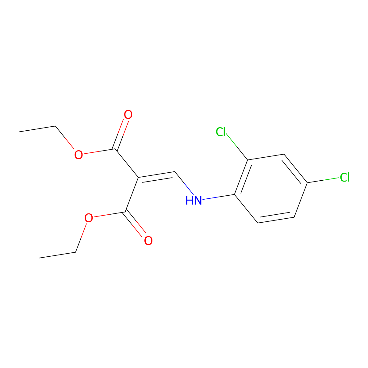 1,3-Diethyl 2-[[(2,4-dichlorophenyl)amino]methylene]propanedioate molecular structure, CAS 19056-81-6