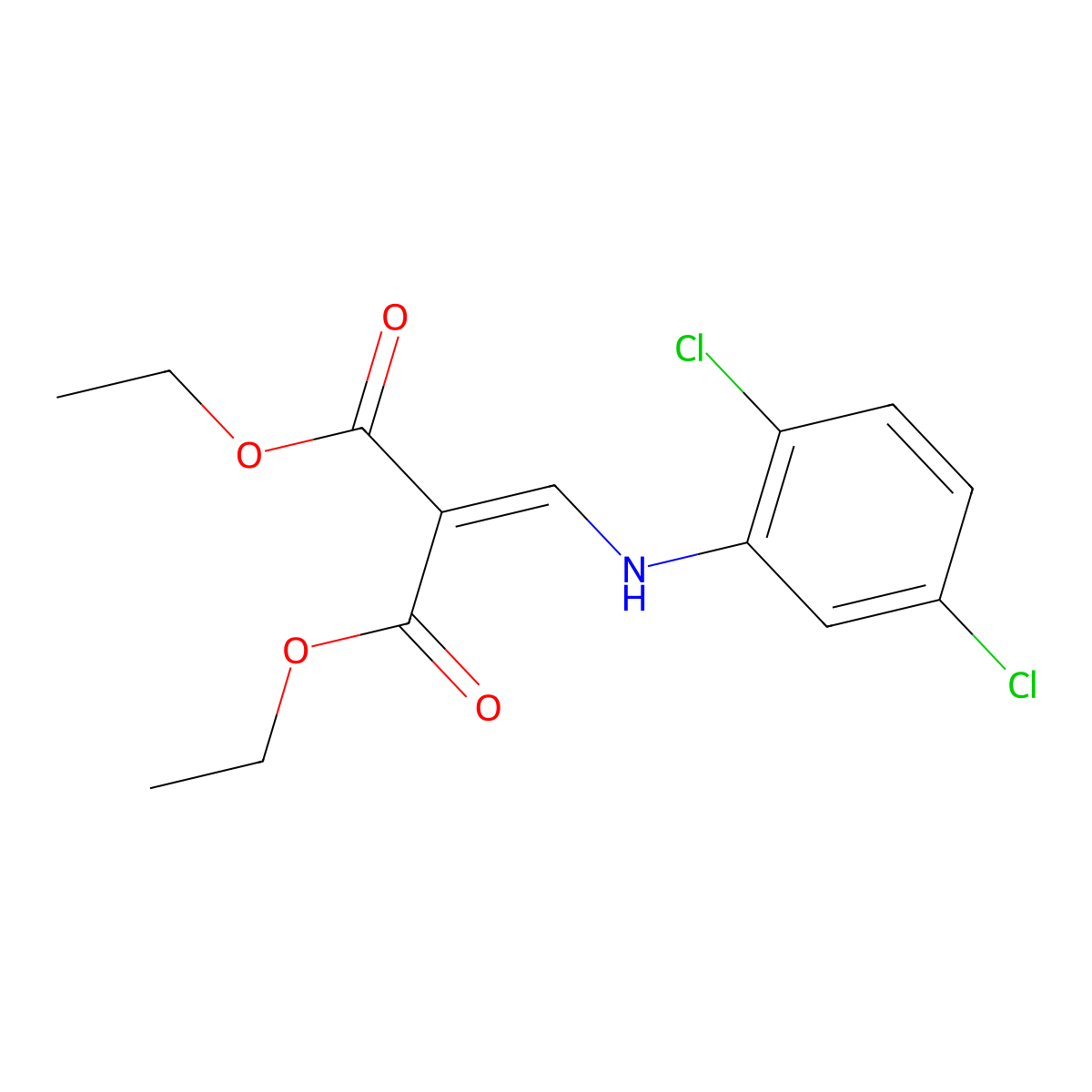 Diethyl 2-[(2,5-dichloroanilino)methylene]malonate molecular structure, CAS 19056-82-7