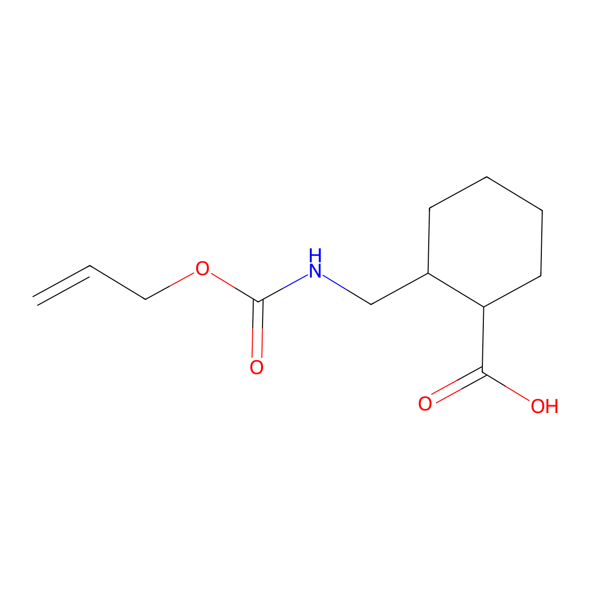 rac-(1R,2S)-2-({[(prop-2-en-1-yloxy)carbonyl]amino}methyl)cyclohexane-1-carboxylic acid molecular structure, CAS 1905601-81-1