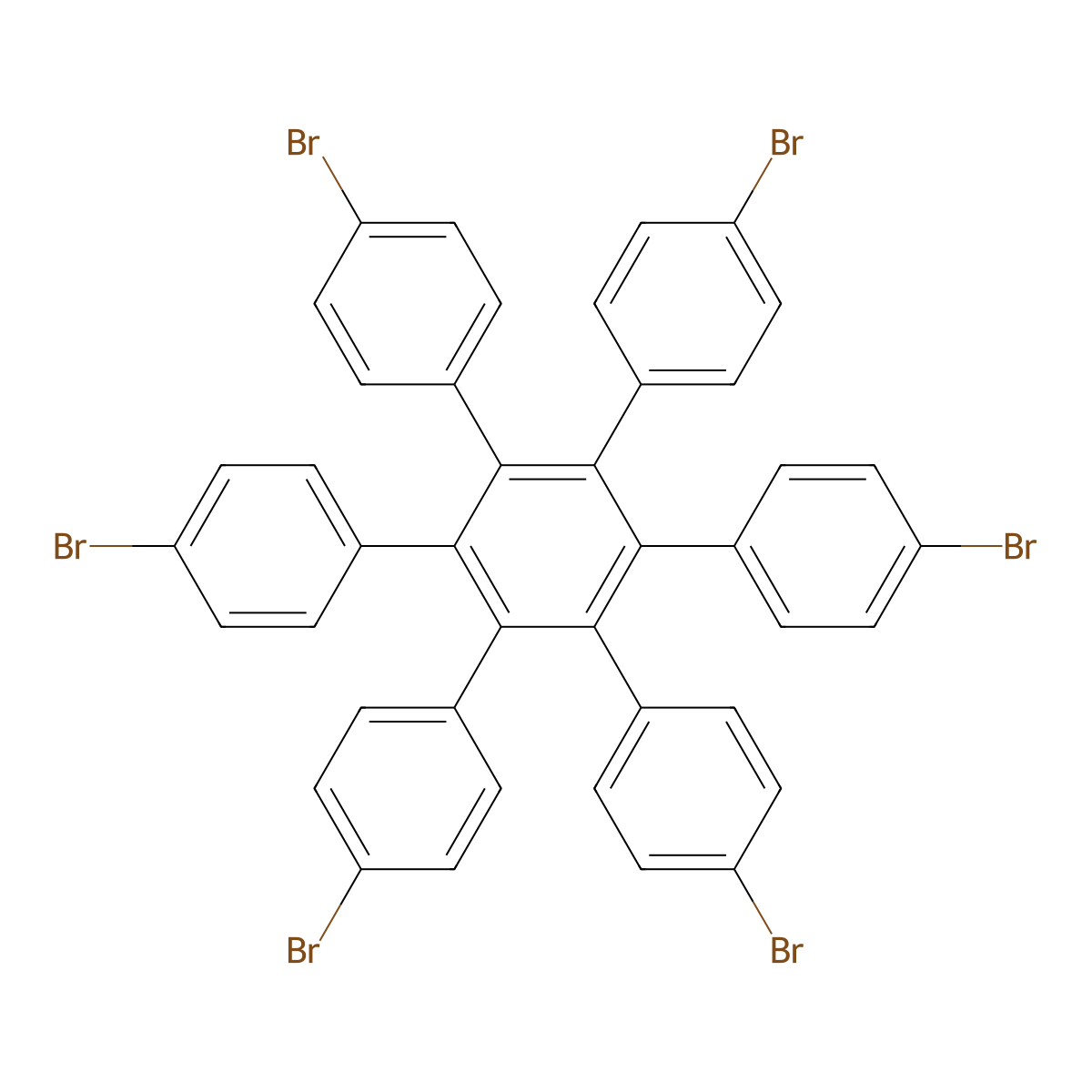Hexakis(4-bromophenyl)benzene molecular structure, CAS 19057-50-2