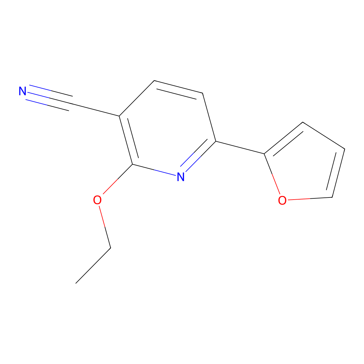 2-Ethoxy-6-(furan-2-yl)pyridine-3-carbonitrile molecular structure, CAS 190579-90-9