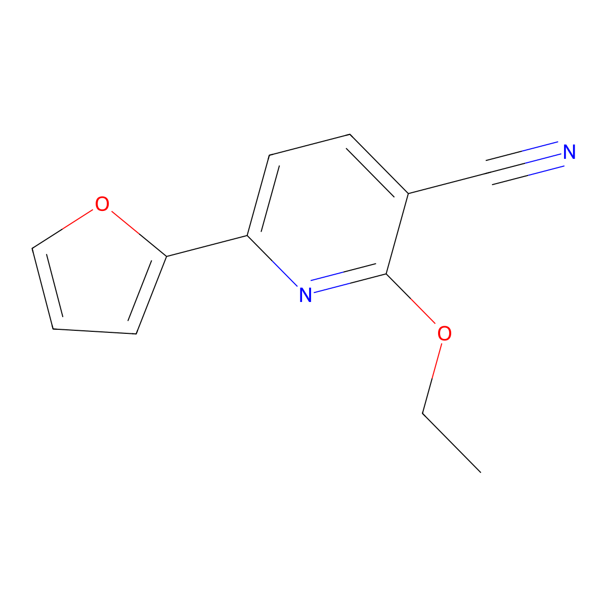 2-Ethoxy-6-(furan-2-yl)pyridine-3-carbonitrile molecular structure, CAS 190579-90-9