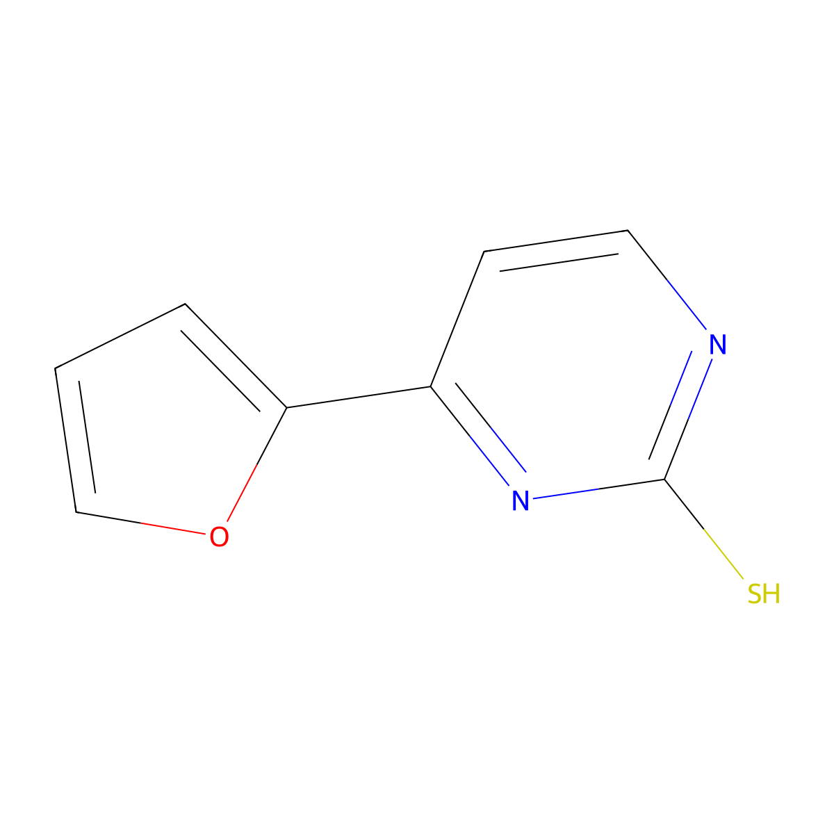 4-(furan-2-yl)pyrimidine-2-thiol molecular structure, CAS 190579-95-4