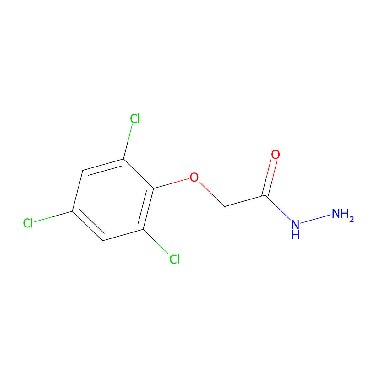 2-(2,4,6-Trichlorophenoxy)acetohydrazide molecular structure, CAS 190588-40-0