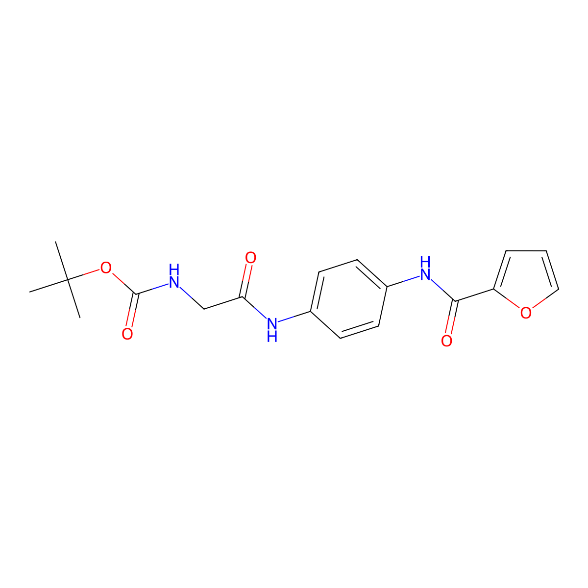 N-tert-butoxycarbonyl-N-[4-(glycylamino)phenyl]-2-furamide molecular structure, CAS 1905922-36-2