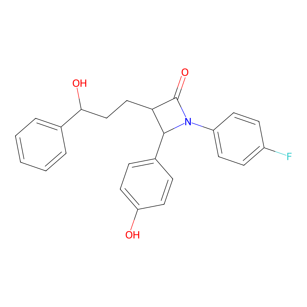 Desfluoro Ezetimibe, (3'S,3R,4S)- molecular structure, CAS 190595-66-5