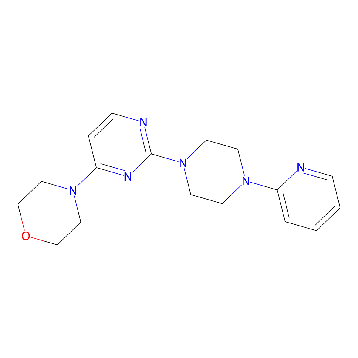 4-{2-[4-(Pyridin-2-yl)piperazin-1-yl]pyrimidin-4-yl}morpholine molecular structure, CAS 1905961-53-6