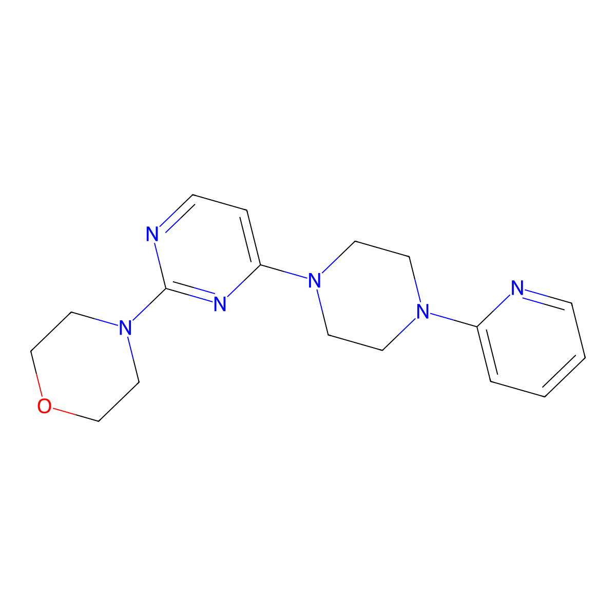 4-{4-[4-(Pyridin-2-yl)piperazin-1-yl]pyrimidin-2-yl}morpholine molecular structure, CAS 1905963-38-3